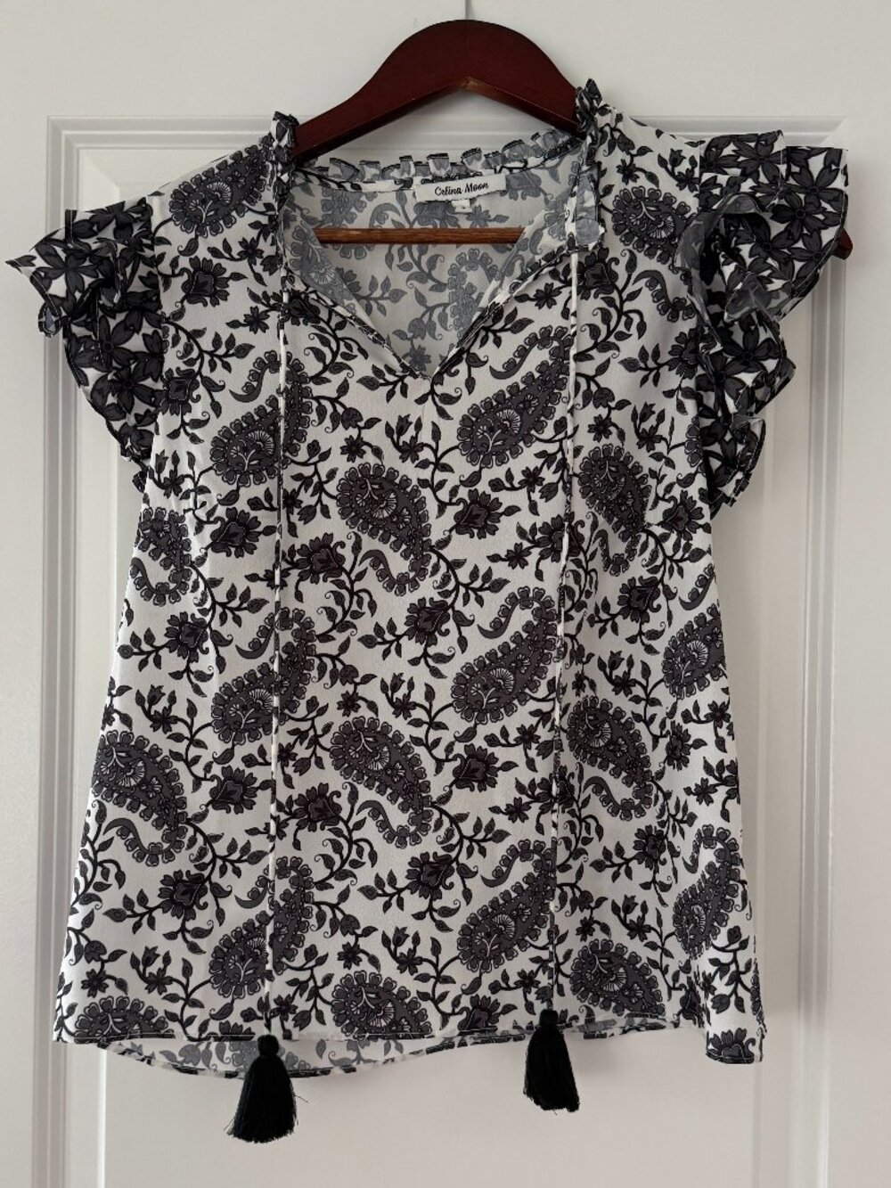 Celina Moon Flutter Sleeve Top - NWOT